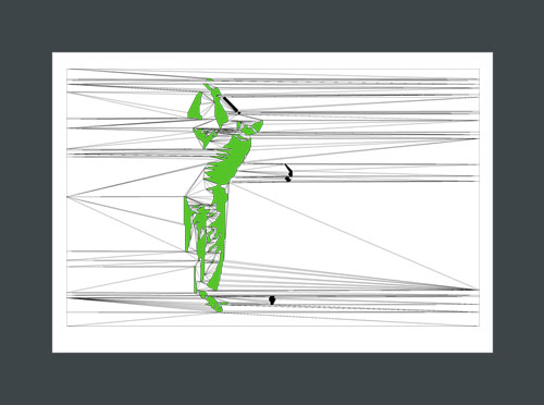 Golf art print of a golfer following through with a golf swing.