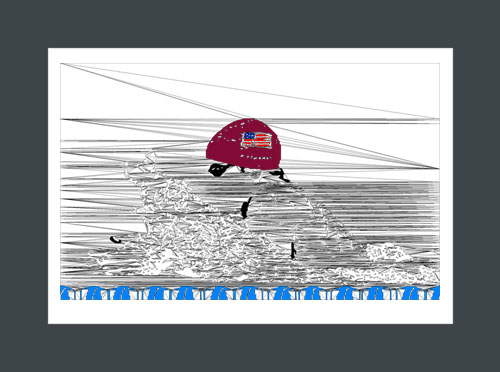 Swimming art print of a swimmer swimming the breaststroke.