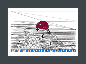 Swimming art print of a swimmer swimming the breaststroke.